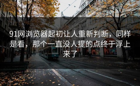 91网浏览器起初让人重新判断，同样是看，那个一直没人提的点终于浮上来了