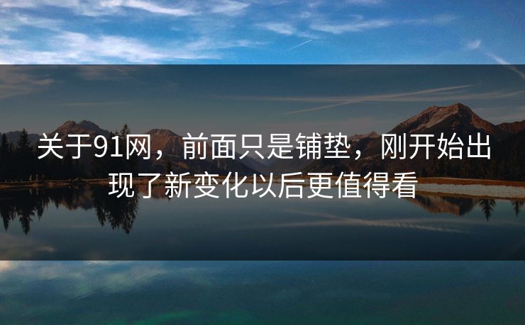 关于91网，前面只是铺垫，刚开始出现了新变化以后更值得看